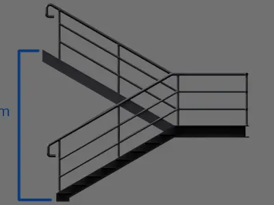 Stair 1A Low-poly 3D model