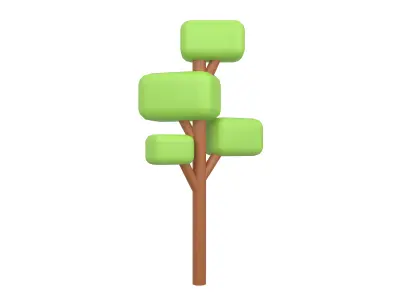 Cartoon Tree v1 Pack 01 Low-poly 3D model