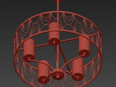 Cirrine chandelier with four lights 3D model