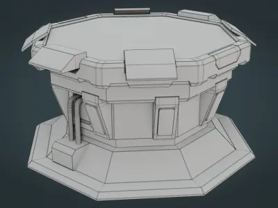 Sci-fi Work Bench - Game ready - PBR Low-poly 3D model