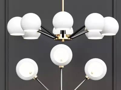 Thalia chandelier White glass 3D model