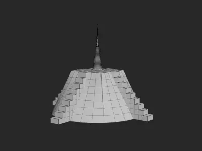 Sacred mythological Dogon granary Low-poly 3D model