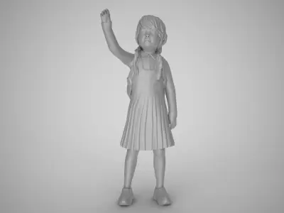 Little Girl Looking at the Sky 3D print model