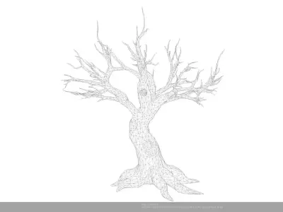 Stylized Low-Poly Tree 3D Model - AI Low-poly 3D model