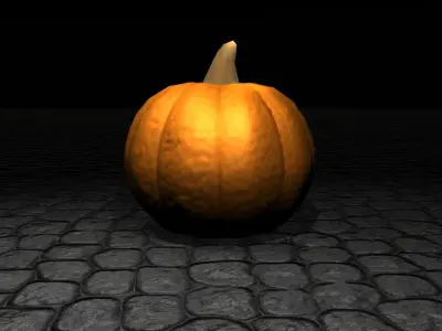 Creepy low poly jack-O-Lantern Pumpkin for Halloween Low-poly 3D model