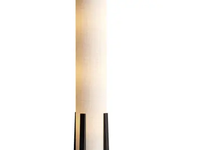 Breton 3 Light Floor Lamp in Natural 3D model