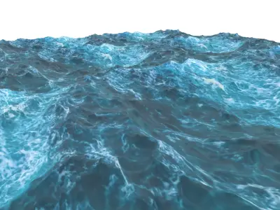 Ocean waves in Low-poly 3D model