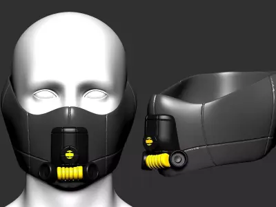 gas mask helmet scifi high poly sculpt ver4 3d printable  3D model