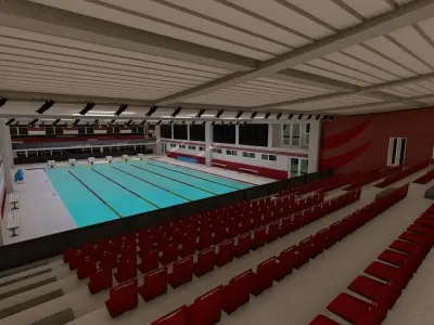 Swimming pool-stadium pool 3D model buy