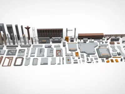 Sci-Fi architecture Elements collection 27 3D model