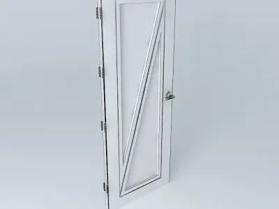 3D door very detail with glass, lock and hinger. Free 3D model