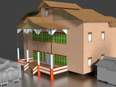 Rumah Kayu Panggung Tingkat 011-020 FBX 3D model