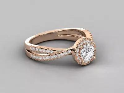 Women Light Weight Solitare Diamond Wedding Ring   18 3D print model