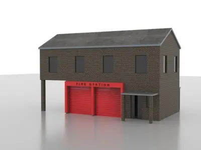 City Fire Station 4 Low-poly 3D model