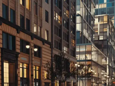 Low Poly City Street Scene   Modern Urban Exterior   Game Ready Low-poly 3D model