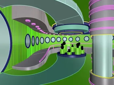 Futuristic Museum Interior 3D model