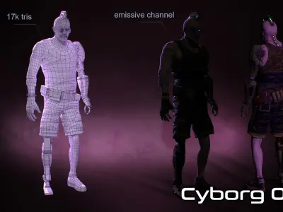 Cyborg 02 Low-poly 3D model