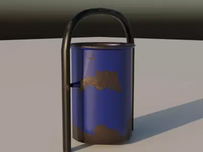 Realistic Trash Can 3D Model  Game Ready PBR Asset Low-poly 3D model