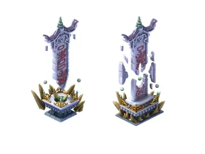 Game Model - Broken Rune Monument 3D model