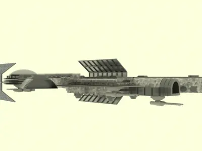 Antonov Spaceship Station  Low-poly 3D model