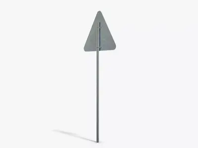 Uneven Road Sign Low-poly 3D model