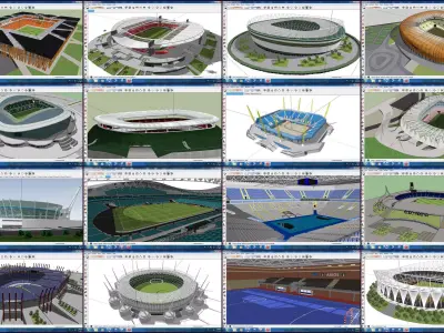 Pack 16 Stadium SKP 3D model