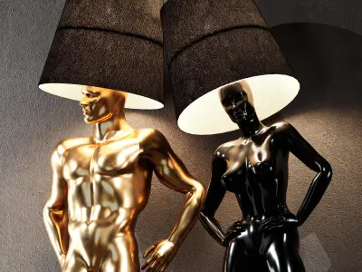 Hommer human lampshade Floor lamp Collection Pose08 3D model