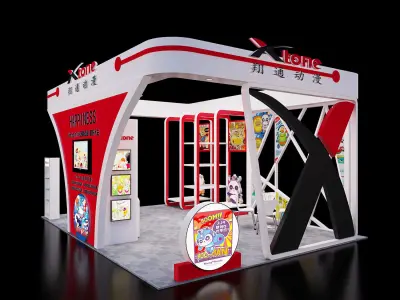 exhibition booth design 3D model