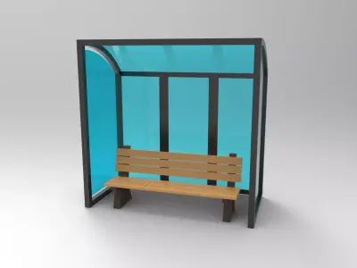 Street haltes Low-poly 3D model