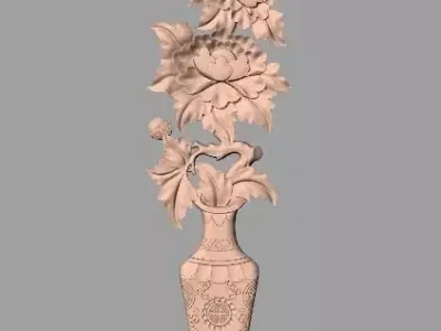 Door  flower vase 3D STL model used for CNC router E039 3D model