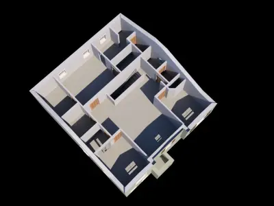 Residential Home  4 Bedrooms and 4 Bathrooms 2 Car garage 3D model
