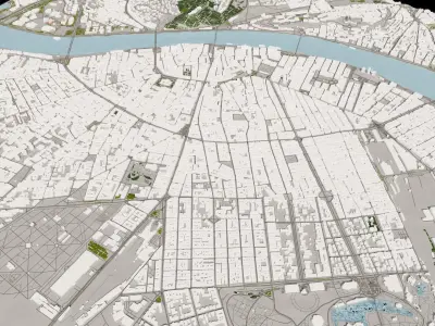 Budapest Huhgary 10 X 10 KM Low-poly 3D model