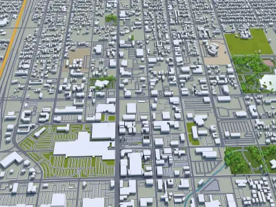 San Bernardino California USA 40km Low-poly 3D model
