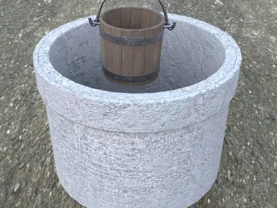 Old Rustic Well Low-poly 3D model