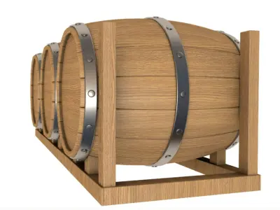 wooden wagon collection 3D model