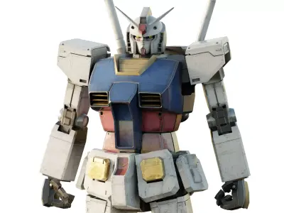 GUNDAM robot mech Realistic Texture Rigged MAYA Blender 3D model