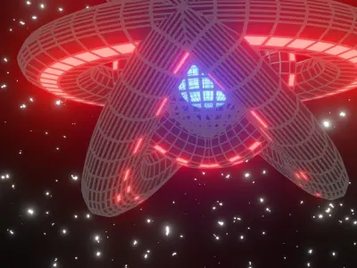 Dyson Sphere Death Star Low-poly 3D model