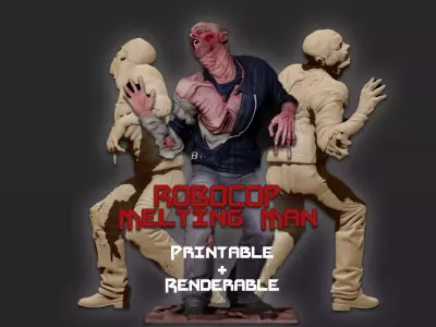 ROBOCOP Melting Man Printable and Renderable 3D model 3D print model