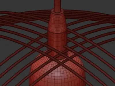 Sofia circular pendant light with wires 3D model