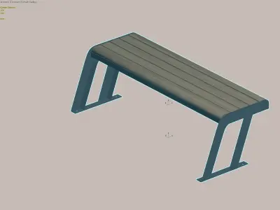 Minimalist Outdoor Bench Design 3D model