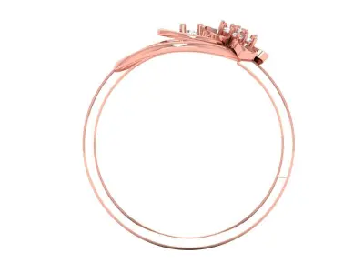 Solitaire Wedding Engagement Women Light Weight Flower Rings 3D print model 6