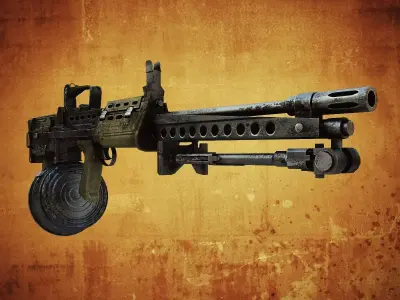 SA80 Machine gun Low-poly 3D model