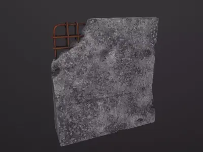 Concrete Barrier 3D Model Low-poly 3D model purchase