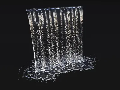 Animated water elements 3D model