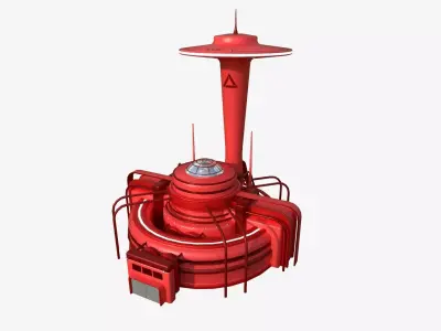 SciFi Facility D05 Red - Sci Fi Exterior Design Low-poly 3D model