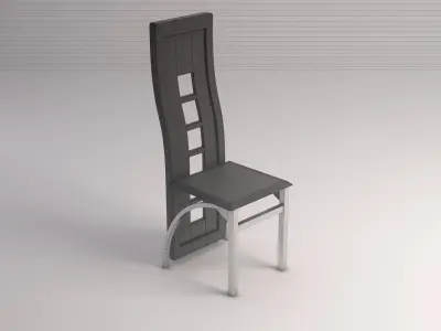 CHAIR---Wave back plastic and aluminium 3D model
