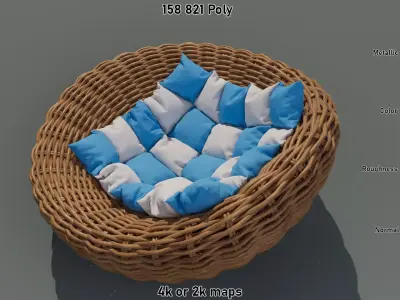 Wicker Comfort Chair Low-poly 3D model