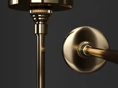 Branching bubble 6 lamps 2 Clear Gold 3D model