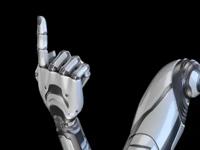 Sci - Fi Robot Woman Arm - Rigged 3D model