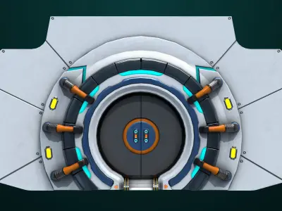 Sci Fi Door 03 All PBR Unity UE Textures Included Low-poly 3D model